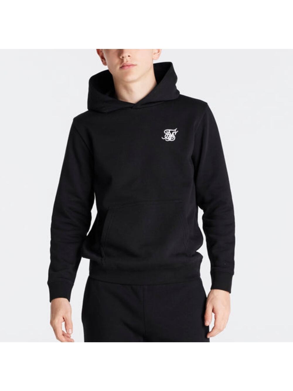SikSilk youth overhead hoodie in black Size 15